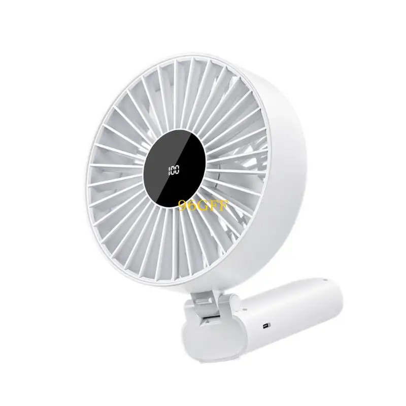 96GF Quiet Folding Desk Cooling Fan With Digital Display 100 Speeds Setting USB Rechargeable Personally Fan Easy To Carry