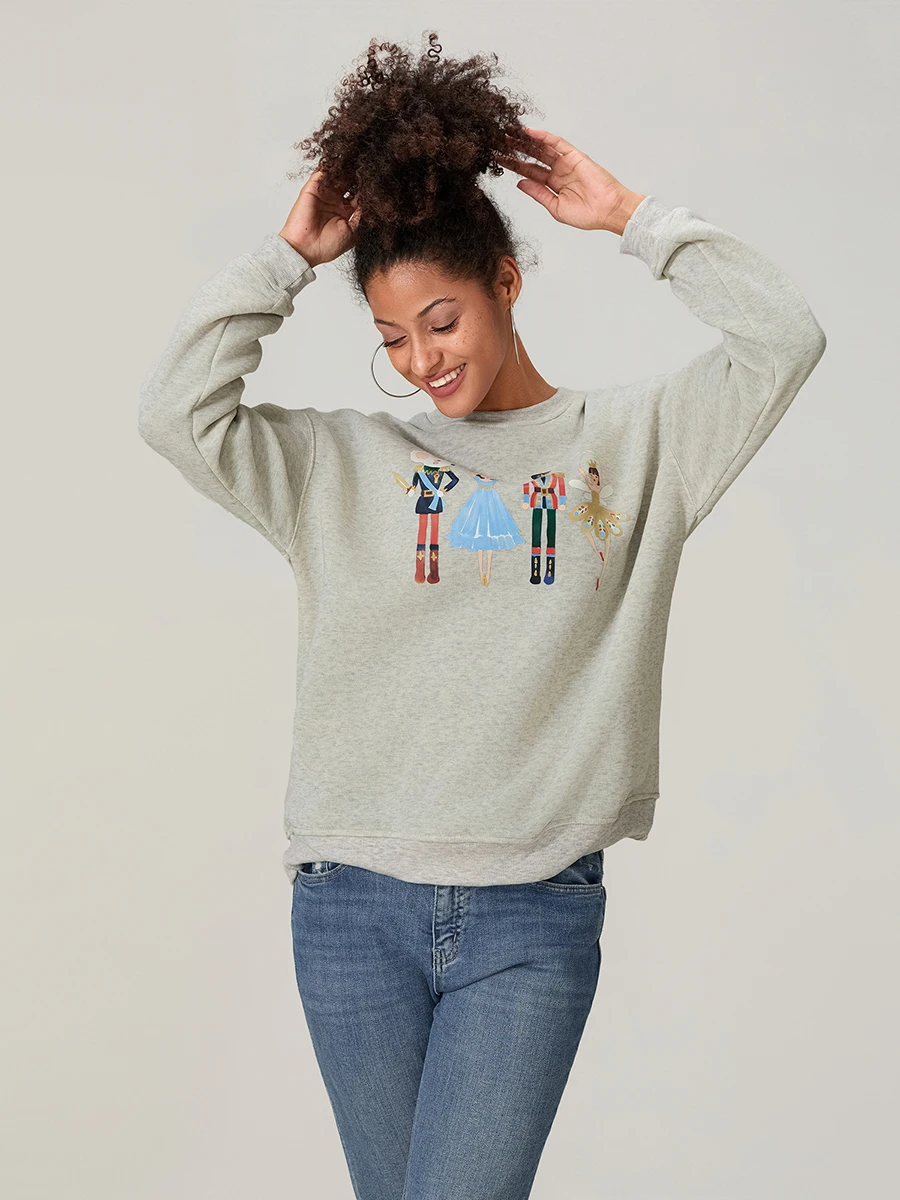 여성용 긴팔 라운드 넥 캐주얼 풀오버 상의, 하트 만화 프린트, 맨투맨 대비 색상