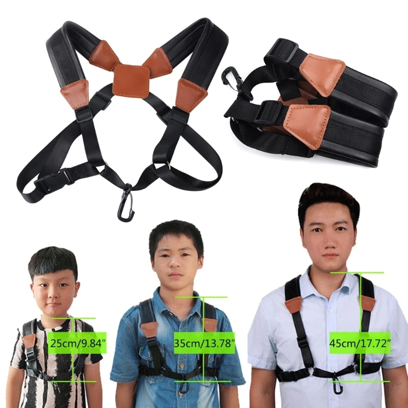 Saxophone Double Shoulder Strap Length Adjustable Shoulder Harness Neck Strap