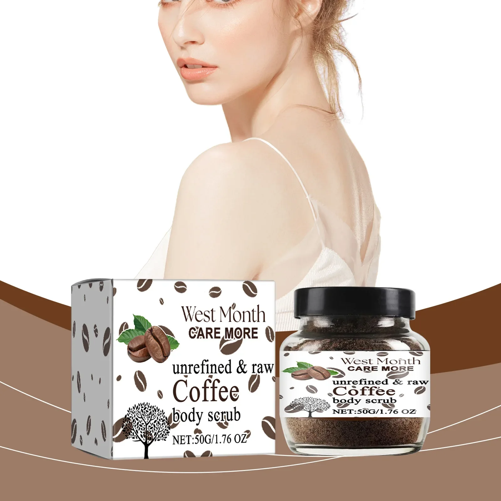 Coffee Body Scrub for Smooth and Radiant Skin with Deep Cleansing and Hydrating Effect Shrink Pores and Tighten Skin