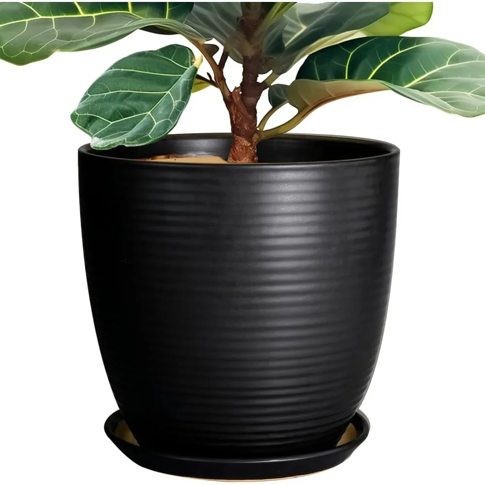 12 Inch Pots for Plants - Ceramic Planter Pot, Large Flower Pot with Drainage Hole and  for Home Patio Garden Office Indoor