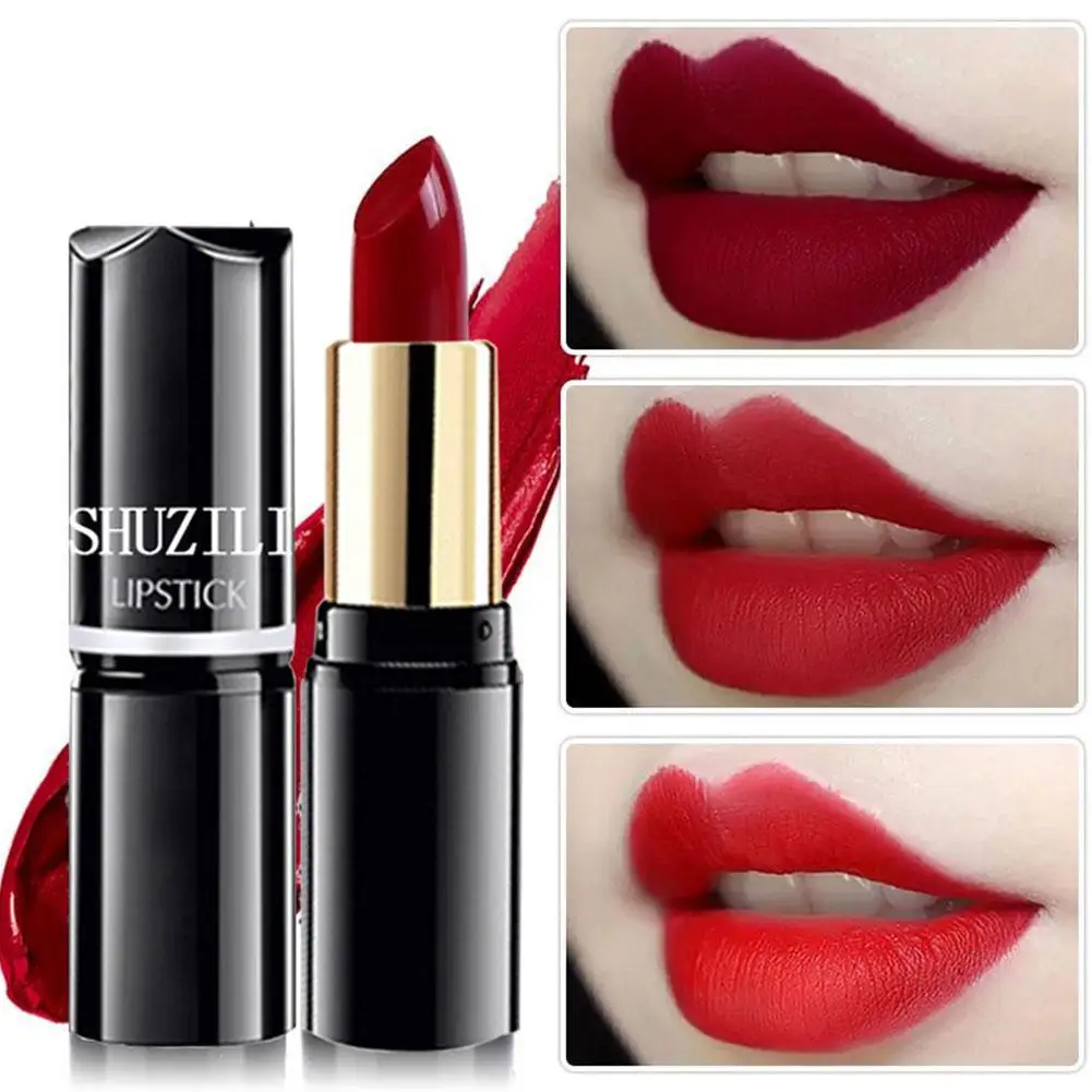 For Shuzili round tube lipstick Matte Long Lasting Waterproof Not Fading Sexy Non-stick Cup Makeup Cosmetics