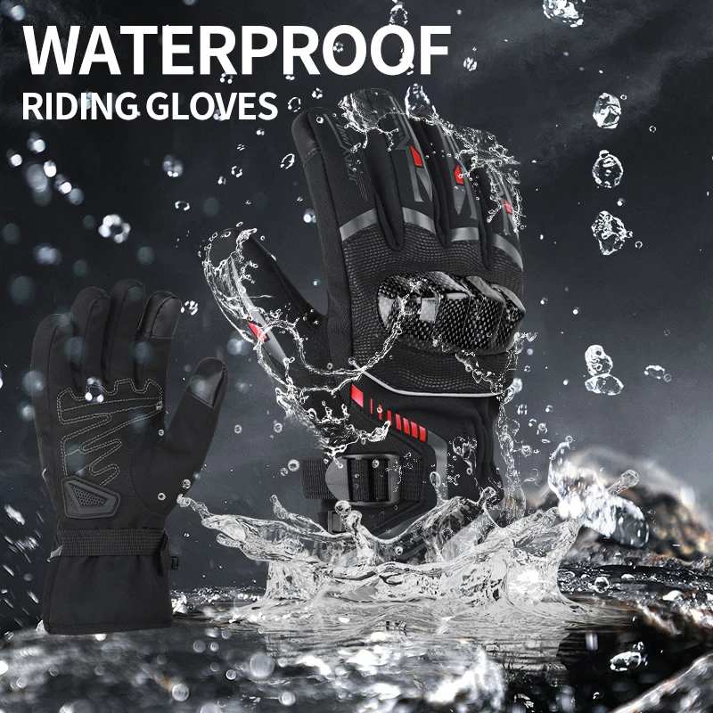 Motorcycle Gear Gloves - 防水冬用オートバイグローブ男性/女性用サーマルタッチスクリーンモトクロスライディンググローブ防風秋保温ギア1ペア