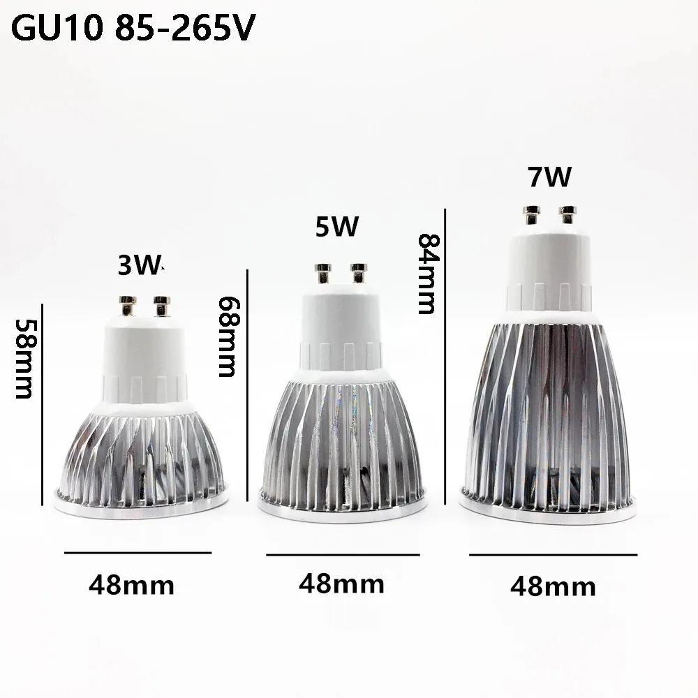 Super Bright LED Spotlight Lâmpada, COB Lâmpada Luz, Spotlight Lâmpada, 110V, 220V, AC 3W, 5W, 7W, GU10, GU5.3, 5pcs