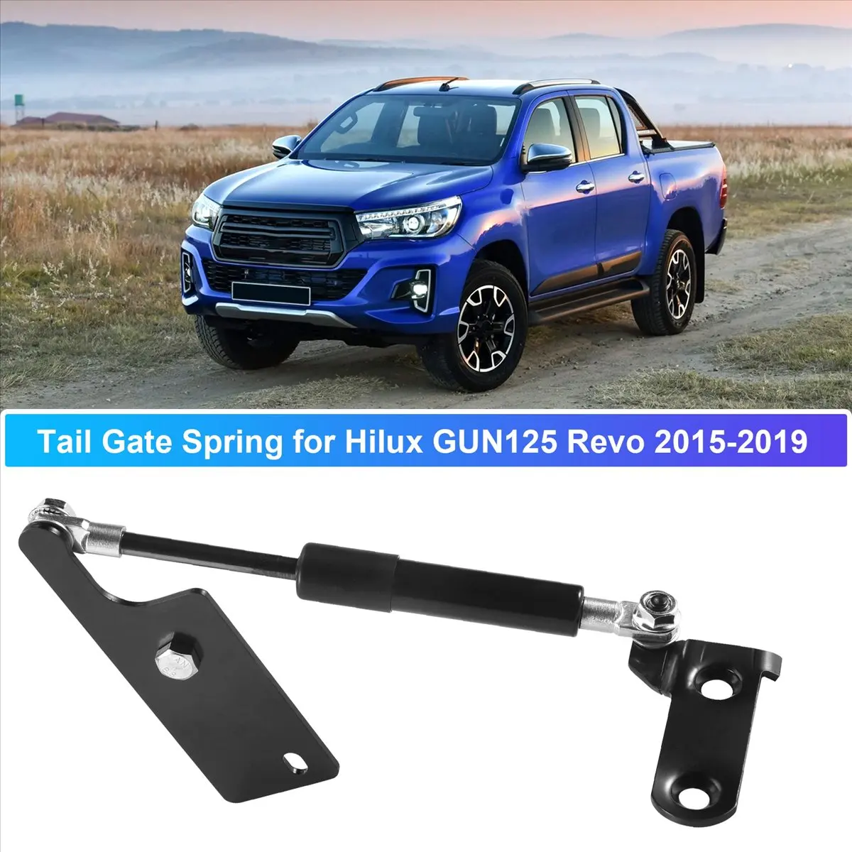 #79O 1Pcs Rear Tailgate Board Slow Down Support Rod for Toyota Hilux 15-19,Hilux Tail Gate Spring,(metal)