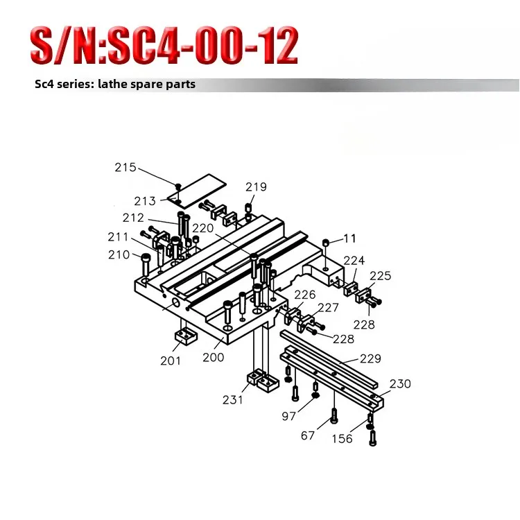 S/N: SC4-00-12 Lathe Accessories, Bed Saddle