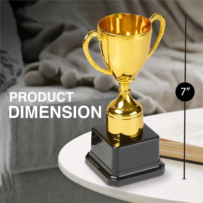 ชุดถ้วยรางวัลพลาสติกสีทอง YSUN-3 ชิ้น สำหรับงานปาร์ตี้ รางวัลการเรียนรู้สำหรับเด็ก รางวัลวันหยุดสำหรับเด็ก