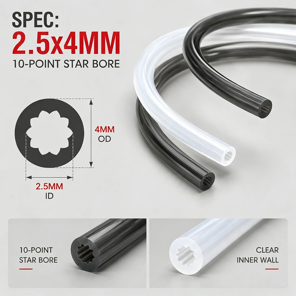 PTFE Capillary Hose ID2.5xOD4mm Insulated Heat Protector Wear Resistant Filament Transfer Tube Bowden 3D Printer Accessories