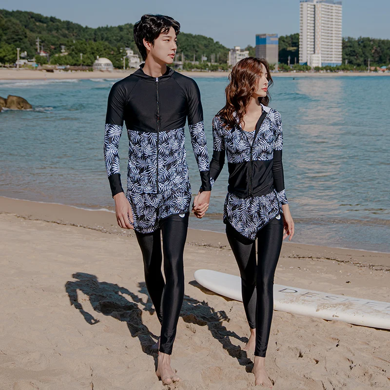 

Wisuwore Korean 2023 Sunscreen Conservative Long Sleeved Sports Swimwear Women Slim Fit Slim Couple Surfing Diving Suit for Men