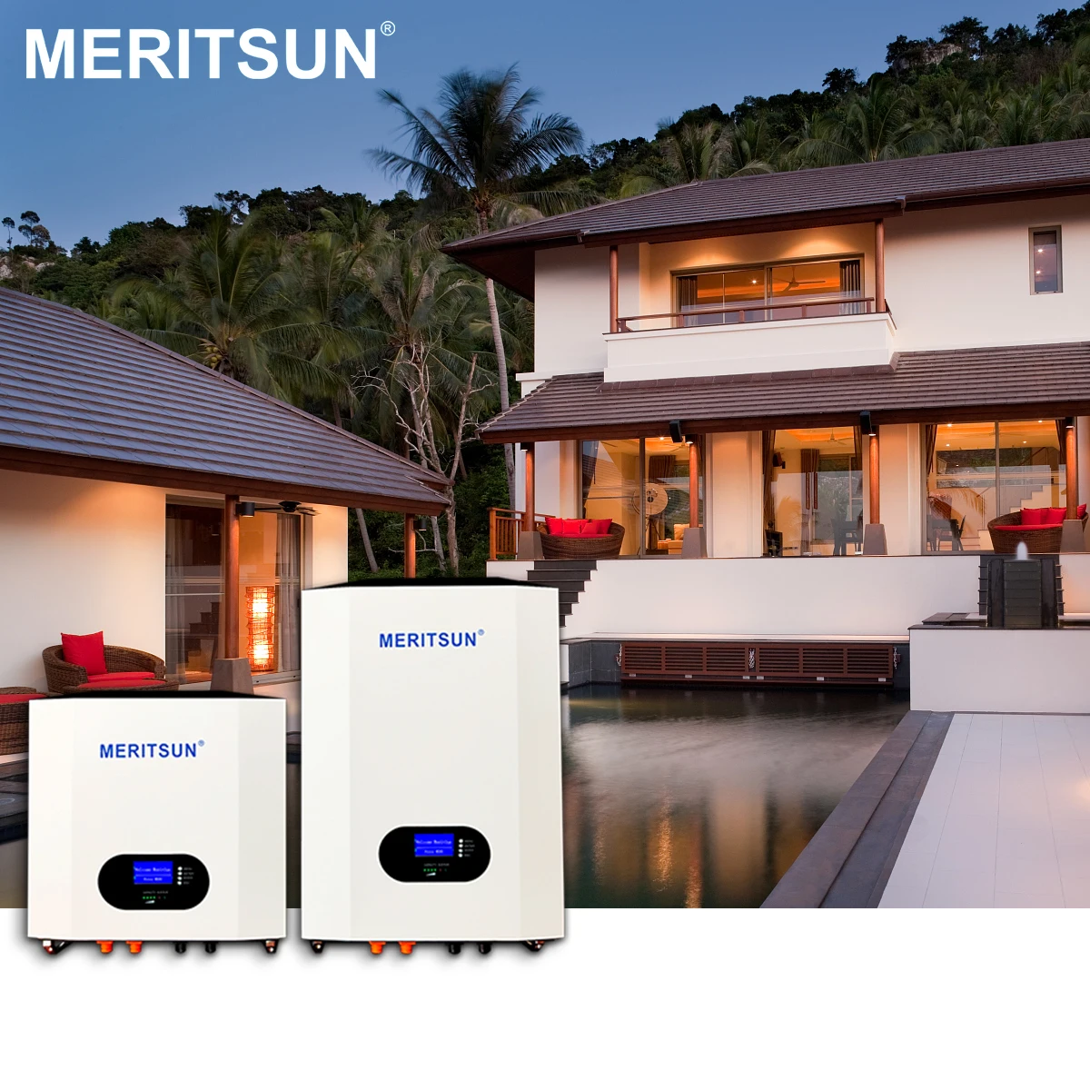 MERITSUN 10kw Lifepo4 Battery 48V 200ah Power Energy Wall 48V 50ah Lithium Battery Pack For Home Energy Storage System view 6
