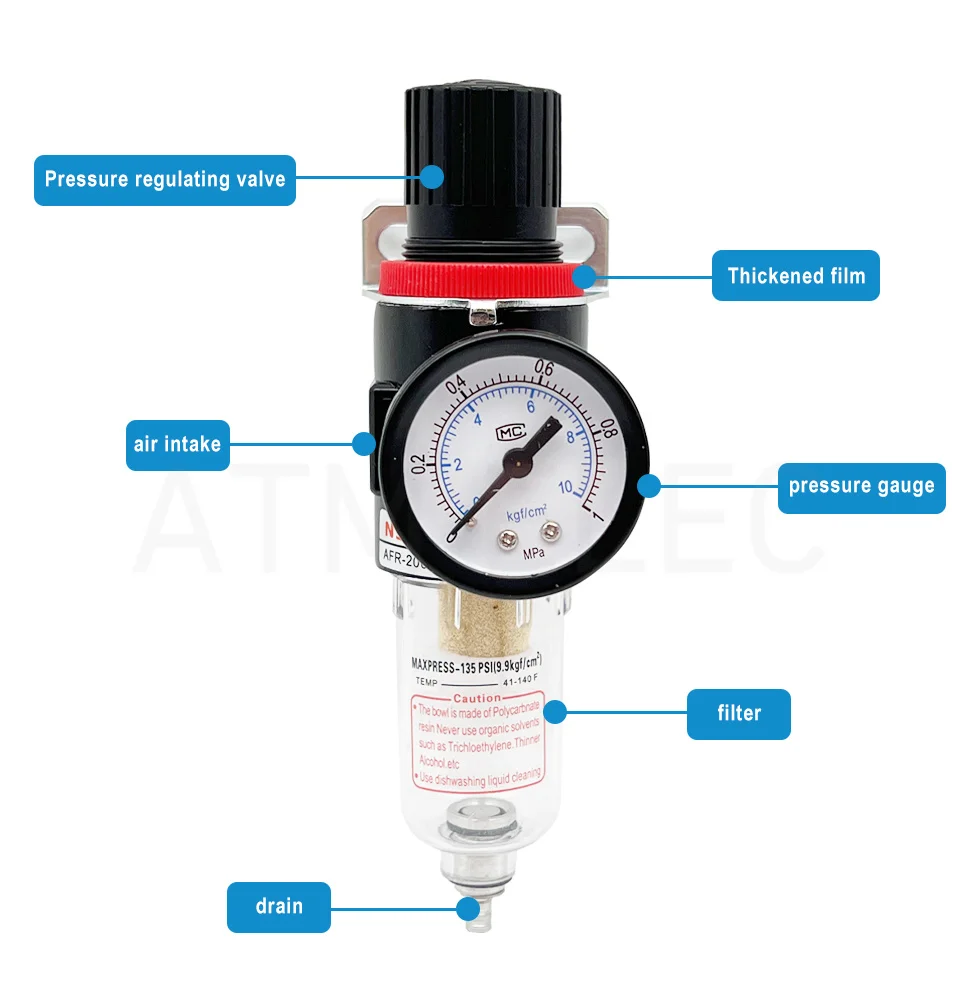 AFR2000 AR2000  AF2000 G1/4 air compressor oil and water separator air filter is used to reduce the pressure valve regulator