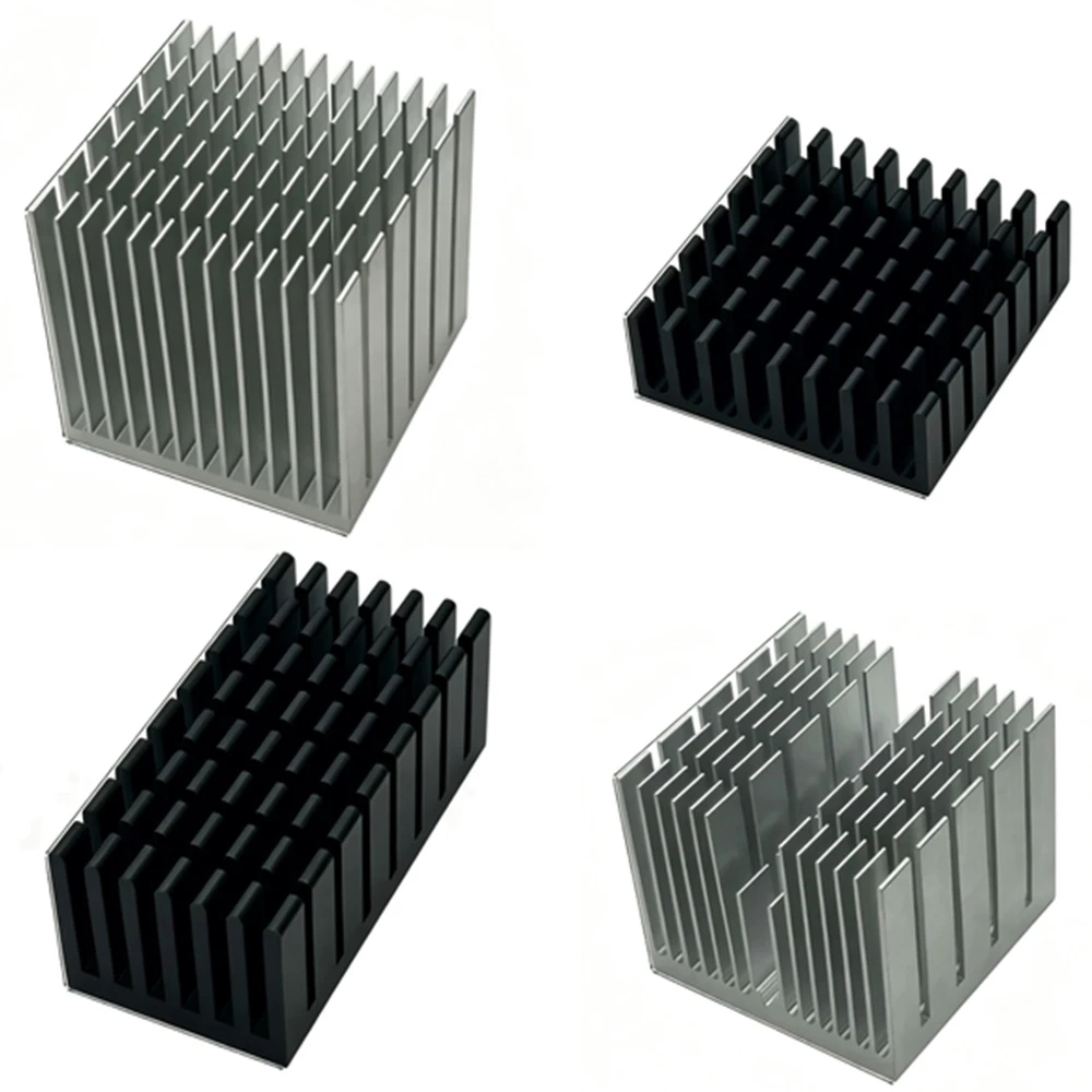 1Pcs No Adhesive Version Slotted Cooling Heat Sink Aluminium Profile Electronic Chip Motherboard Width 30-101mm Length 30-100mm