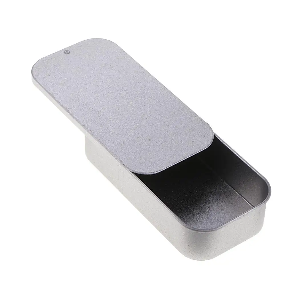 Tiny Push Pull Iron Storage Case Square Metal Mini Tin Box Reusable Organizer for Cosmetics Candies