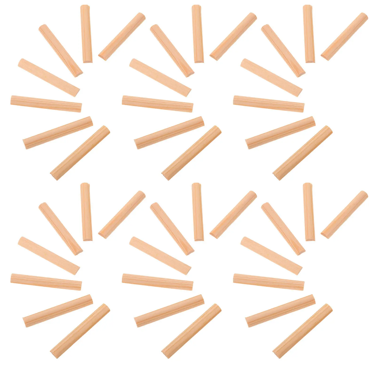 50Pcs Half Round Wooden Dowel Rods 7Mm Dia Natural Unfinished Wood Sticks for Craft Tapestry Hanging Macrame Wall Decor