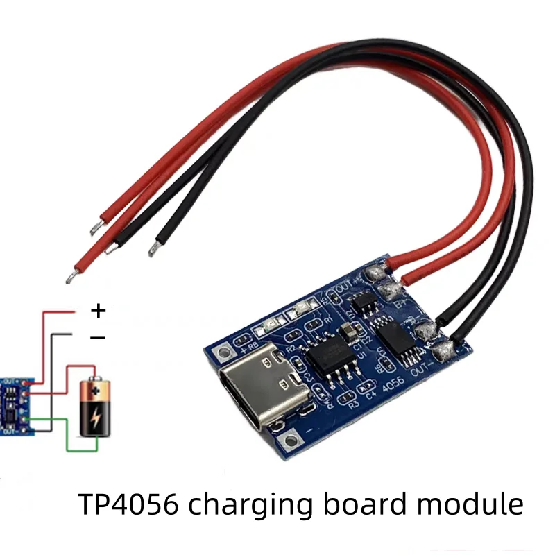 TP4056 charging source module board 18650 1A lithium battery and protection integrated TypeC overcurrent protection USB port