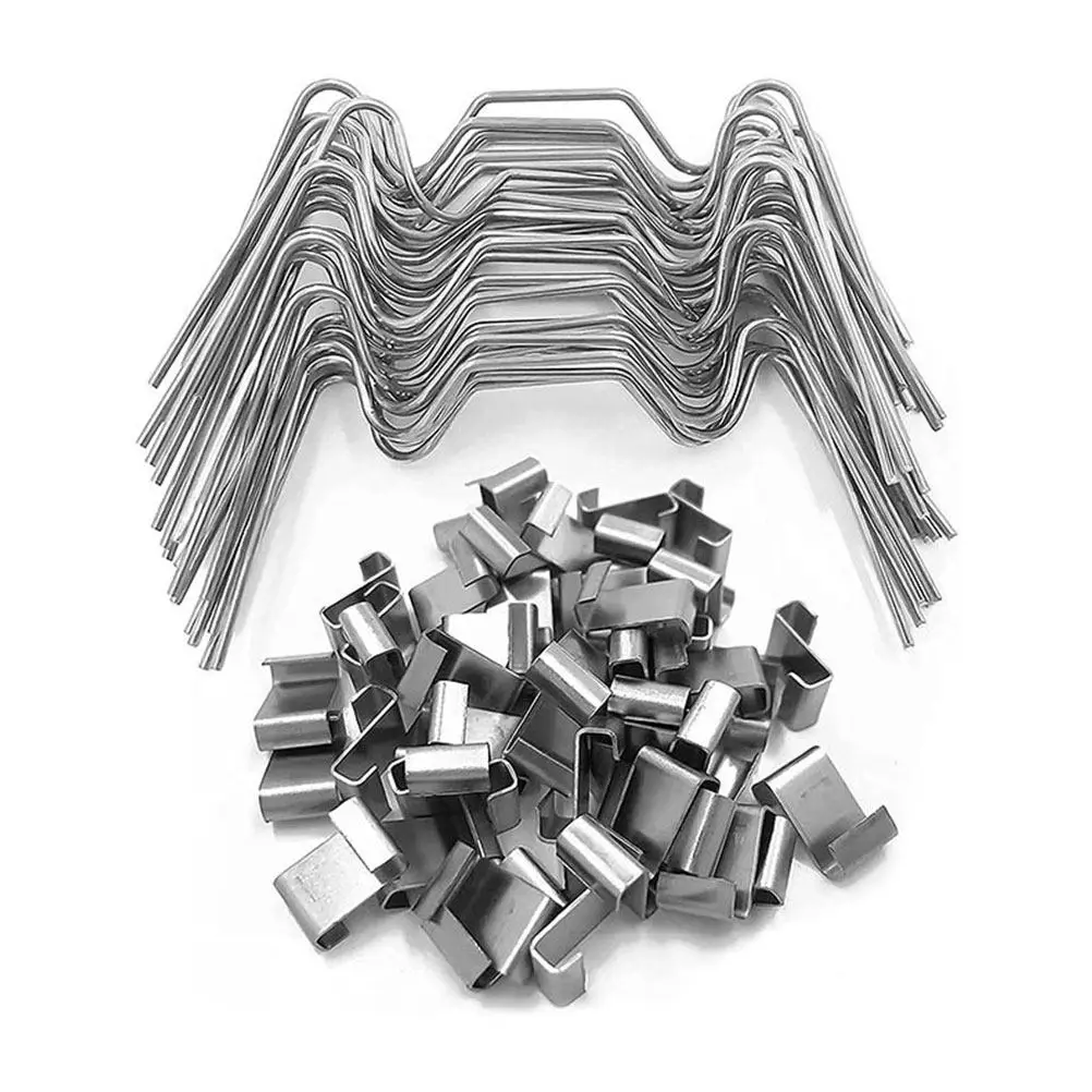 100Pcs Greenhouse Glazing Clips Set Stainless Steel Pane Fixing W Type and Z Overlap Clips Smooth Polished No Rust Long Life