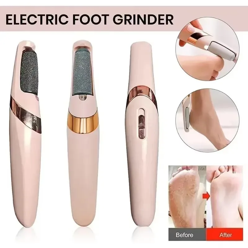 NEW USB Electric Dead Skin Pedicure Automatic Foot Grinder Rechargeable Roller Feet Pedicure Tool with 2 Removable Roller Heads