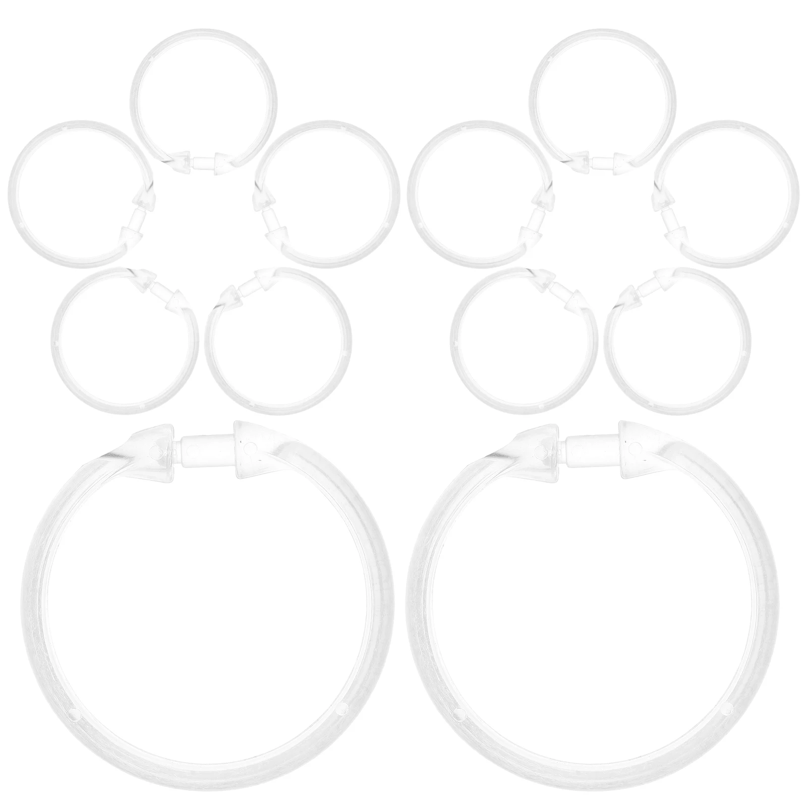 

12Pcs Round Shower Curtain Hooks Bathroom Plastic Rings 50mm Inner Diameter Decorative Hanging Accessories Round Shower Ring