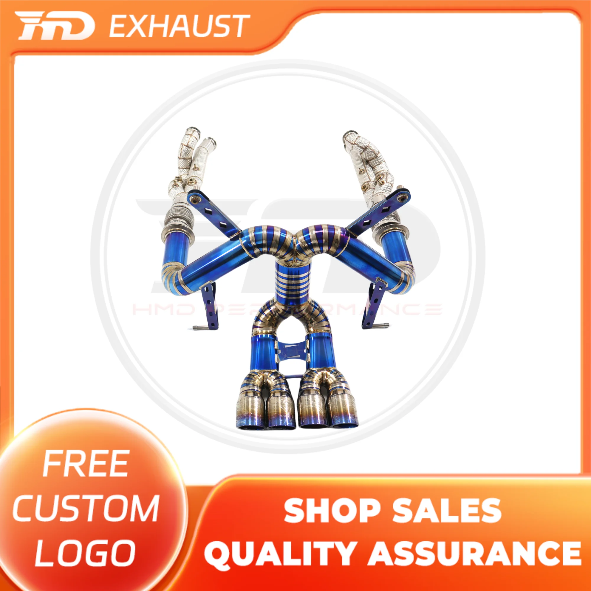

HMD Hot sale Exhaust Systems Titanium Alloy Catback for Lamborghini Aventador LP700-4 V12 6.5L Muffler Valve Catalytic Downpipe