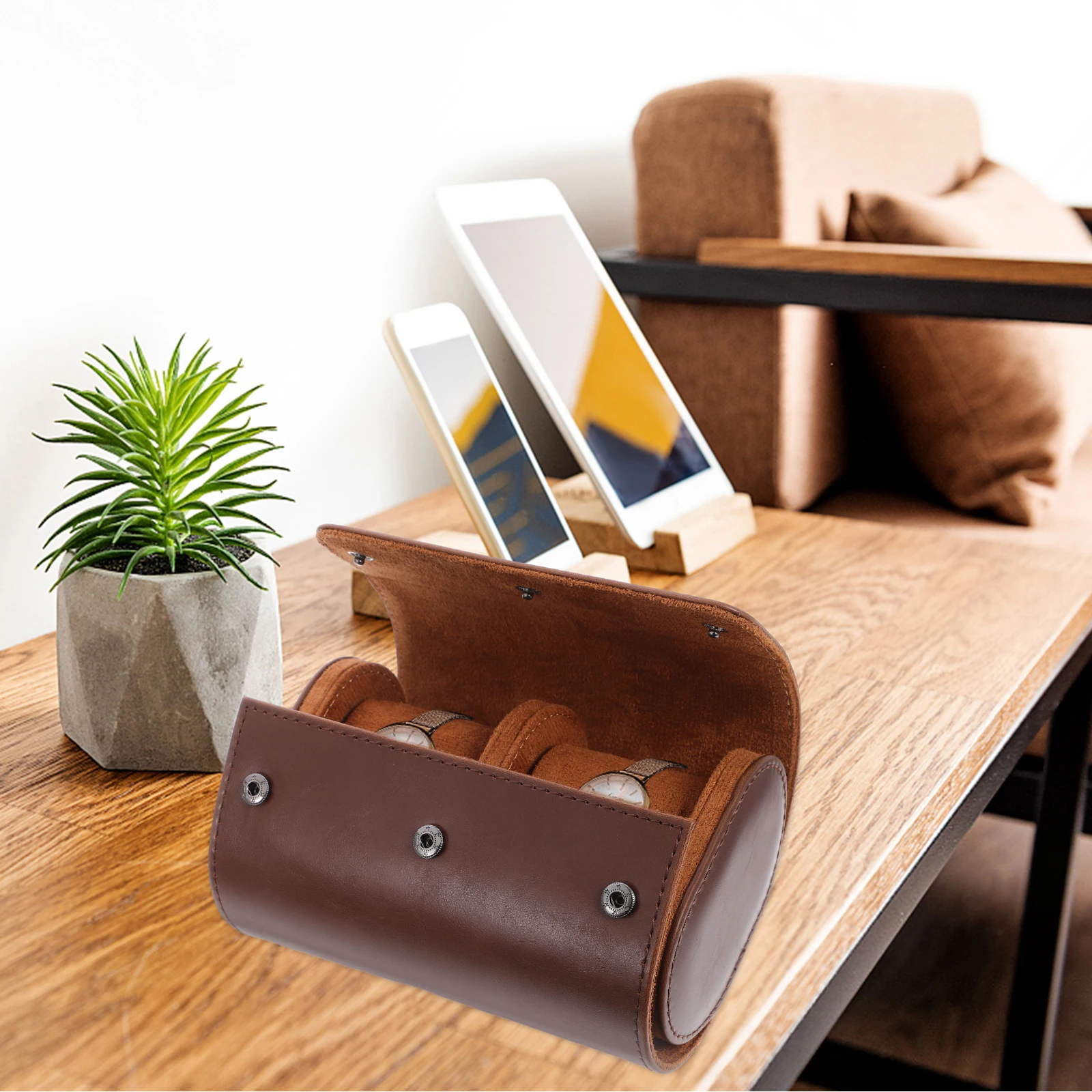 

3 for Women Case Travel Cases For Men Travel ganizer Box Holder PU Elastic Watch Box Holder Cases