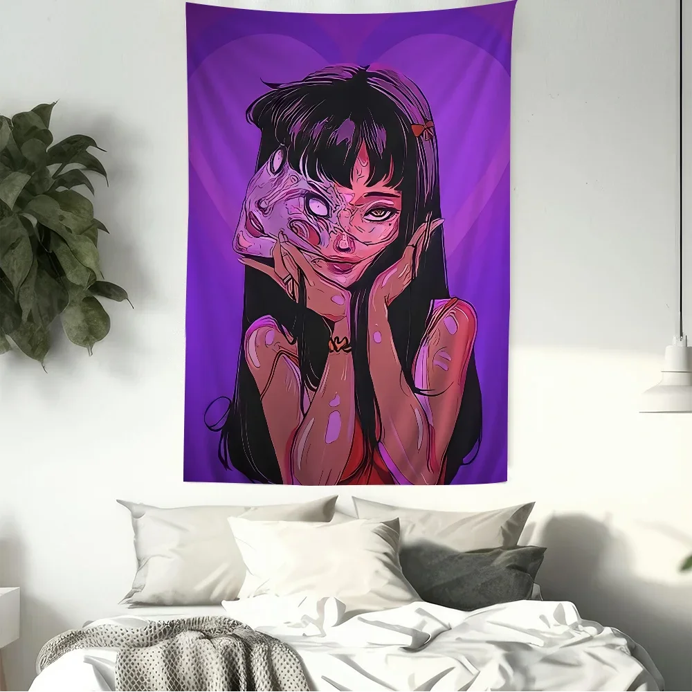 Anime Tomie Junji Ito Anime Tapestry Cheap Hippie Wall Hanging Bohemian Wall Tapestries Mandala Home Decor