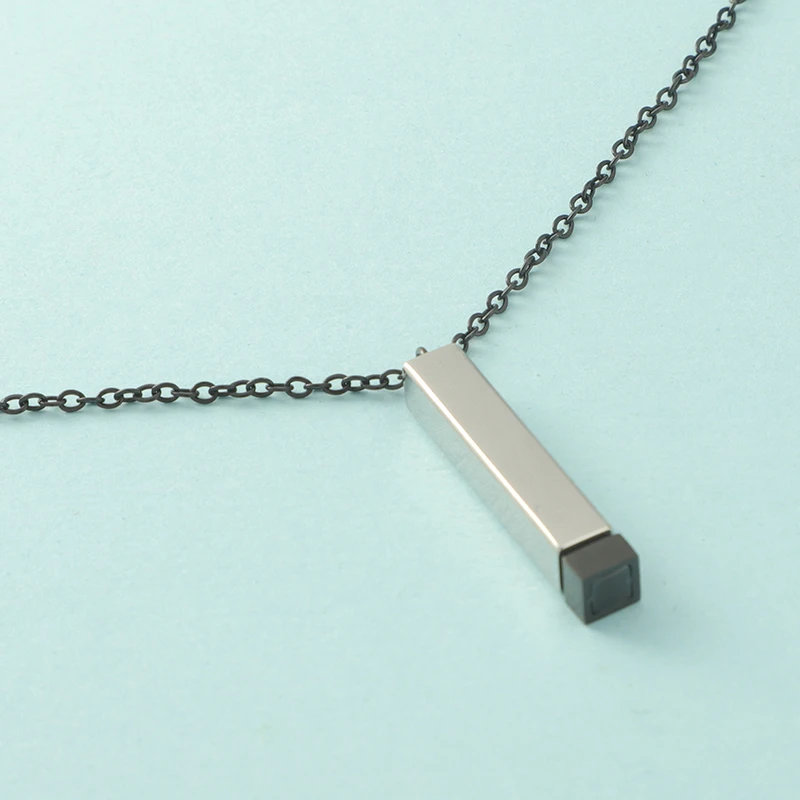 Fnixtar 10 Stück versteckte Anhänger-Charms, hochglanzpoliert, Edelstahl, quadratisch, Würfelstange für DIY-Halskette, Schmuck, Freunde, Liebhaber – Detail 15