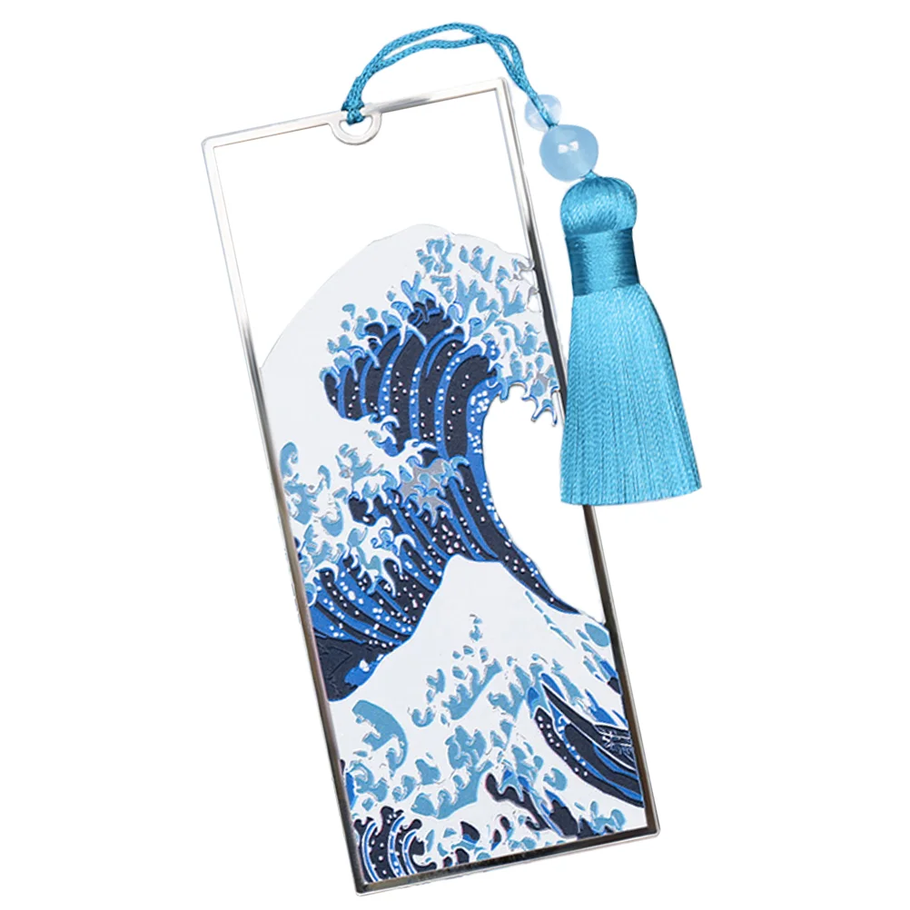 Memorial Gifts Bookmark Ocean Wave Notebook Sea Decorative Tassel Birthday Present Blue Creative Student