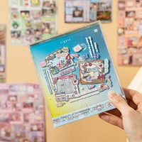 Vintage Flavors Street Series Sticker Book - 20/30/60 Sheets Food-Themed Creative DIY Scrapbook Japanese Stationery Framed Album 6