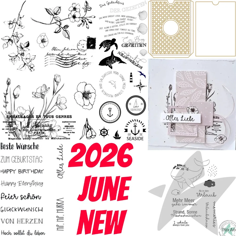 Dolphin Stamps 2026 Neue Metall-Stanzformen für DIY Scrapbooking, Basteln, Fotoalbum-Vorlage, handgefertigte Dekoration