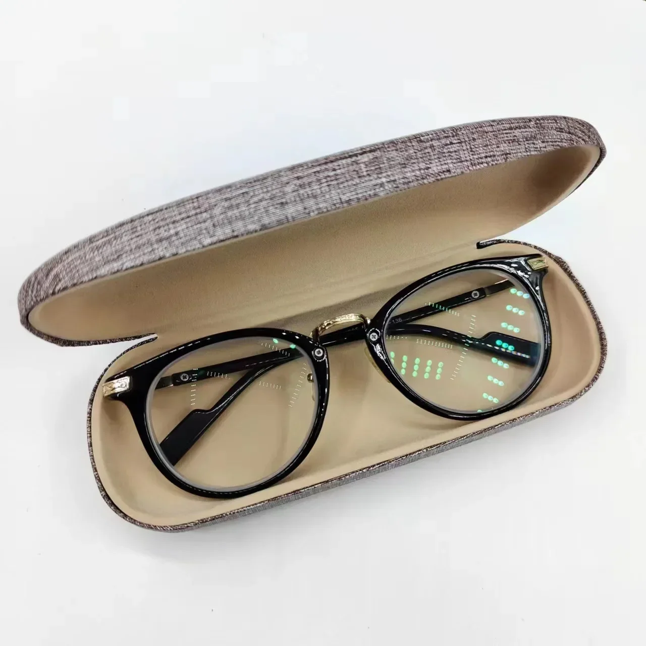 Fashion Glasses Case Hard Shell Linen Fabrics Eyewear Cases Cover Protective for Men Women Sunglasses Eyeglasses Glasses Box