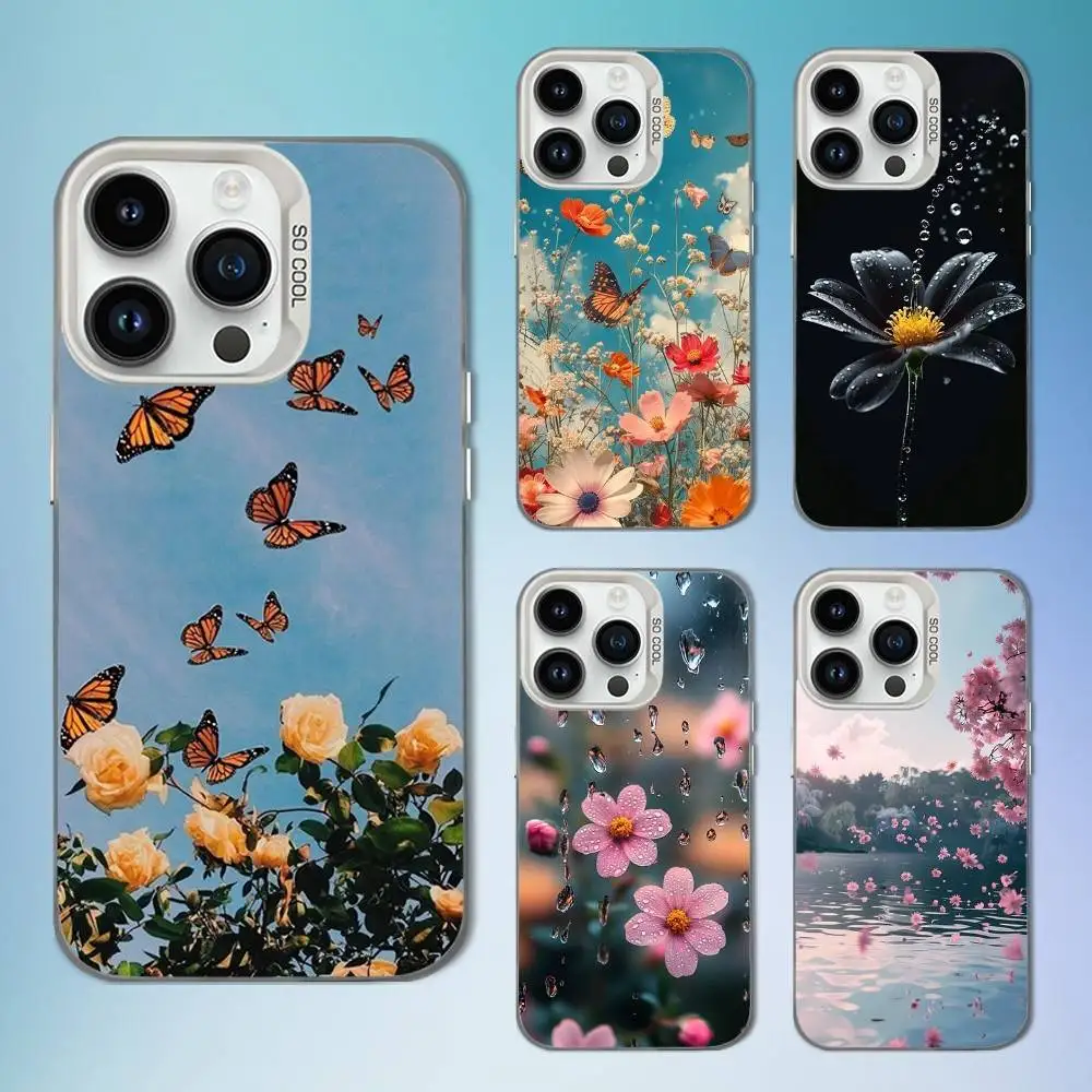 

Warmth Art Flowers Phone Case For iPhone 16,15,14,13,12,11,Mini,XS,Pro,SE,MAX White Matte Shockproof Cover