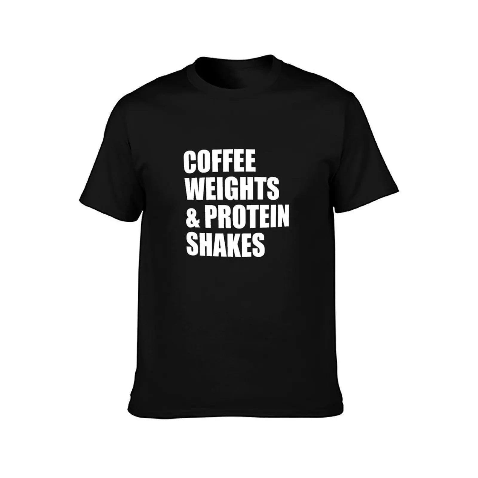 Coffee, weights, and protein shakes gear T-Shirt, Summer Casual Cotton Tee, Oversized Streetwear Tops, Vintage Graphic Print