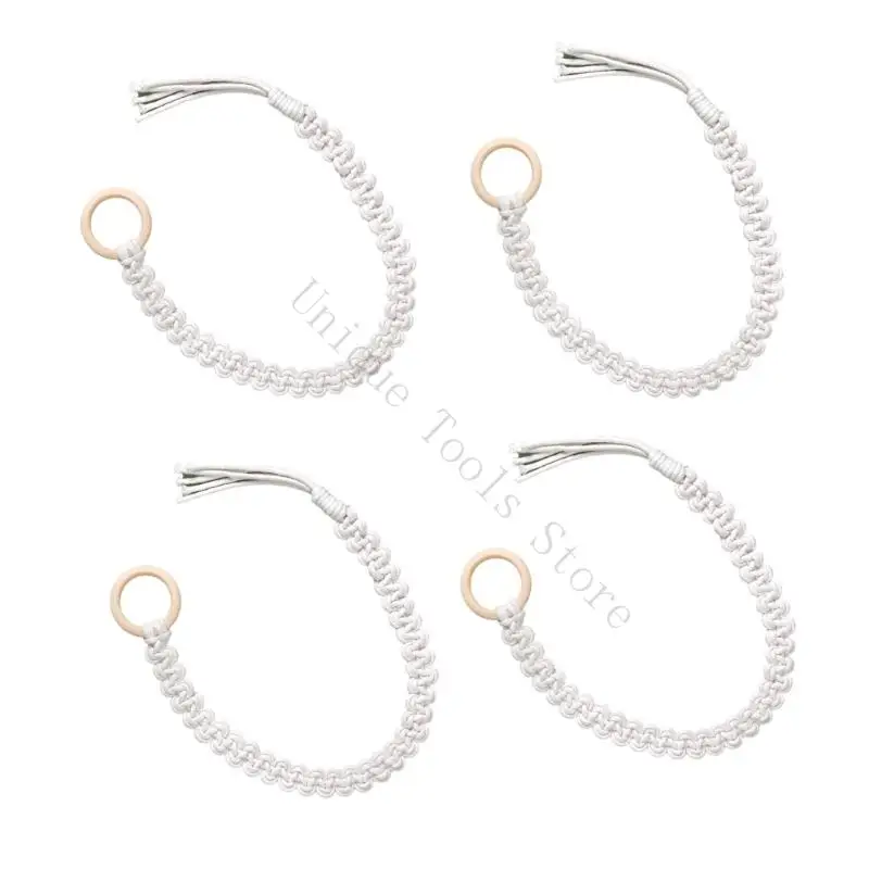 M89A 4PCS Handmade Weave Curtain Tiebacks Curtain Holder Clip Buckle Rope Straps