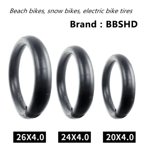 BBSHD 1 Uds bicicleta de playa bicicleta de nieve tubo interior 20x4,0/24x4,0/26x4,0 Schrader neumático de bicicleta eléctrica neumático de ciclismo tubo de goma