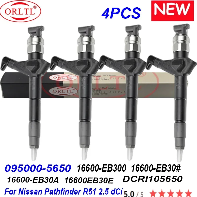 4PC 16600-EB30A Diesel Injector 095000-5650 16600-EB300 16600-EB30# 16600EB30E DCRI105650 FOR Nissan Pathfinder R51 2.5 dCi