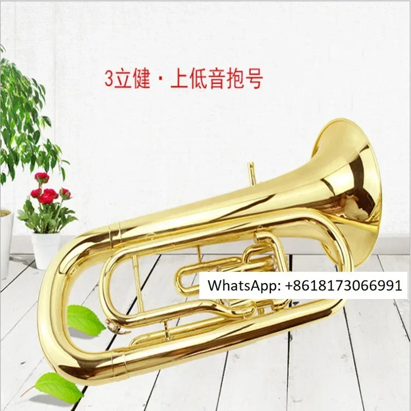 Magnivate reduce la clave B a tres teclas verticales y toca el instrumento de bajo MAS-308 en una banda para principiantes con una bocina grande