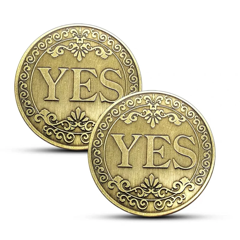 Yes No Challenge Coin Decision Maker 40MM Lucky Guess Fidget Toys For ADHD And Anxiety Juegos Antiestres Y Ansiedad