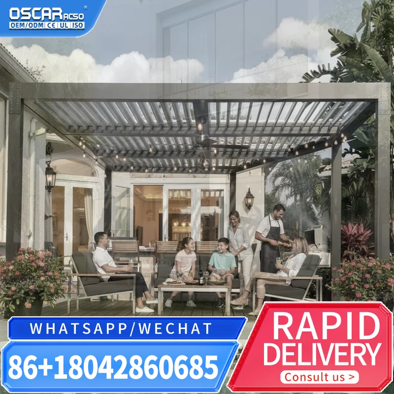 Wholesale Modern Bioclimatic Eco Friendly Aluminum Alloy Motorized Louvered Roof for Garden Patio Balcony Multiple Scenarios per