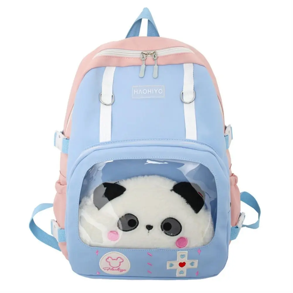 Doll Display Transparent Students Backpack Multi Pocket Fashion School Bag Simple PVC Double Shoulder Bags Gifts