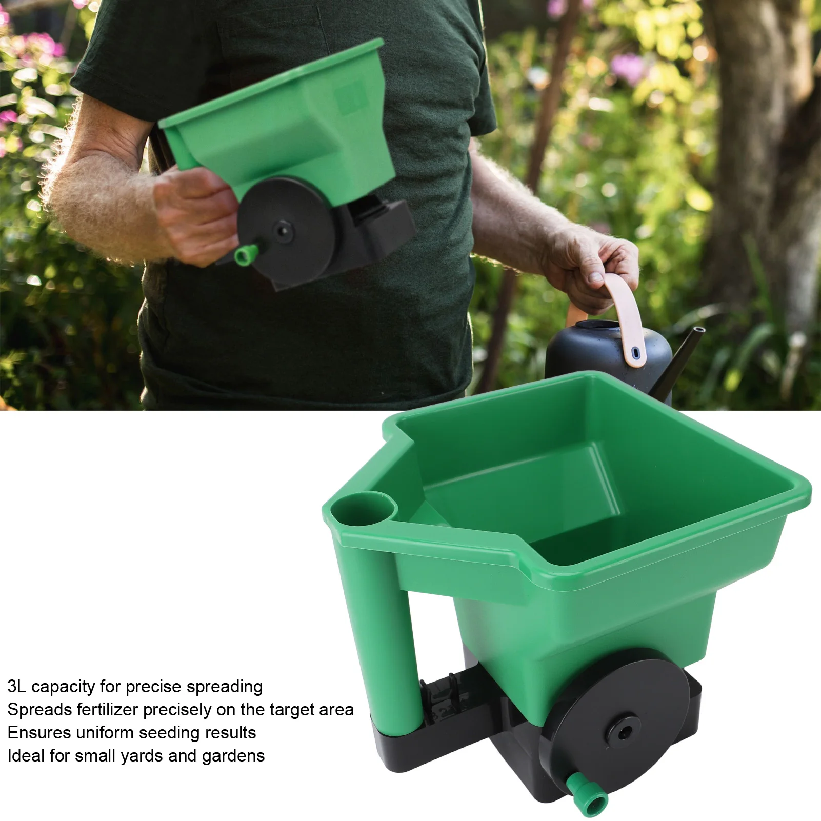 Lawn Spreader Hand Spreader 3L Manual Small Labor Saving Handheld Lawn Garden Spreader for Fertilizer Salt Green Manual Spreader