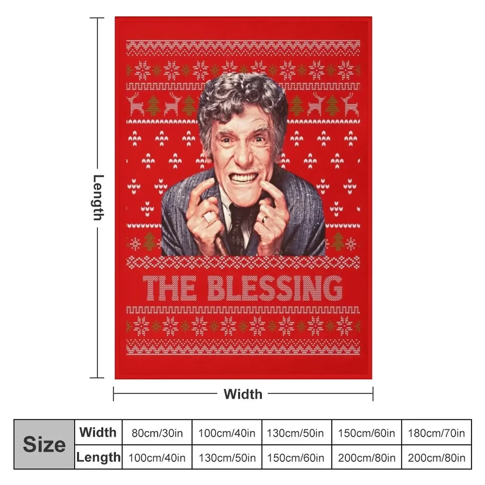 The Blessing Uncle Lewis Ugly Christmas Sweater Throw Blanket couch cozy soft plush fuzzy picnic outdoor blanket