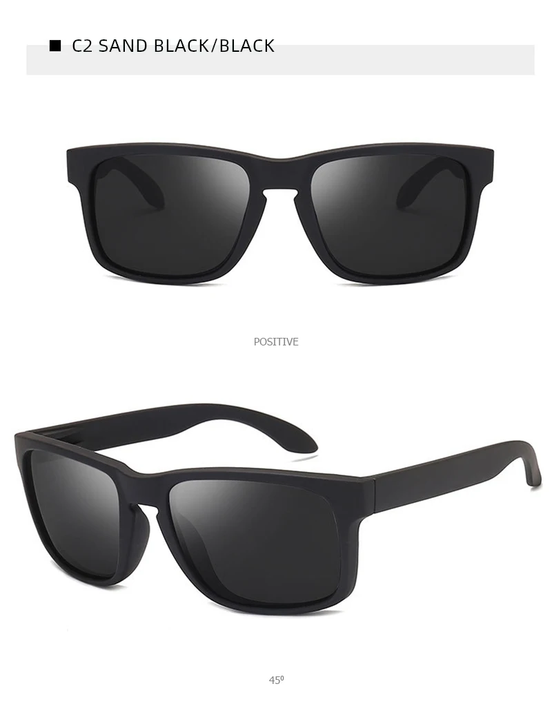 Klassische Fashion Square Polarisierte Sonnenbrille Männer Vintage Kunststoff Männliche Sonnenbrille Frauen Stilvolle Schwarz Outdoor Sport Shades UV400 – Detail 7