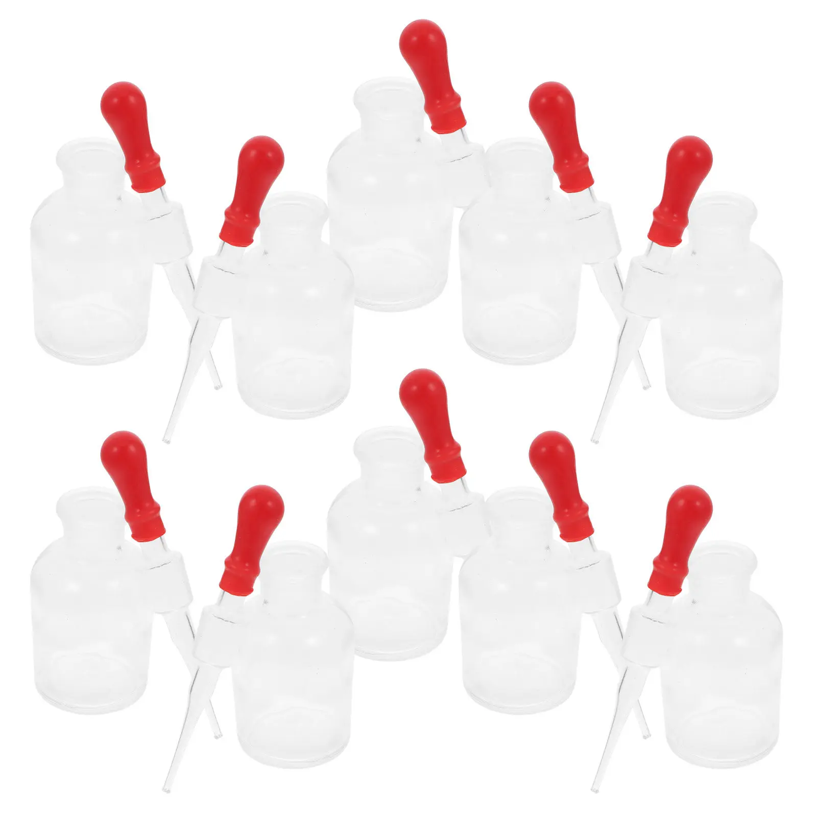 

10Pcs 60Ml Laboratory Glass Dropper Bottle Frosted Alkaline Clear for Essential Oils Tinctures Reagents Perfume Beard Hair Oil