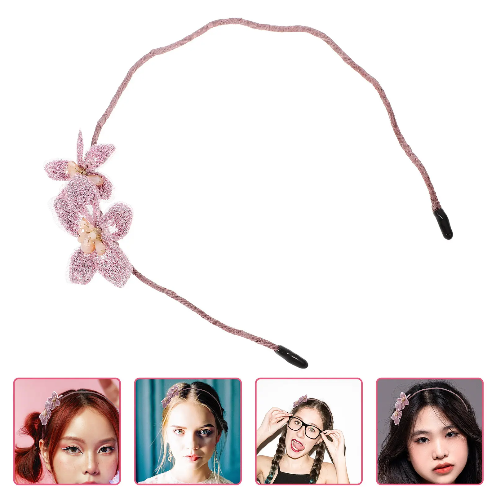 

Sturdy Lightweight Bridal Hair Hoop Noble Elegant Wedding Headpiece for Women Girls Party Banquet Hair Decoration Rhinestone