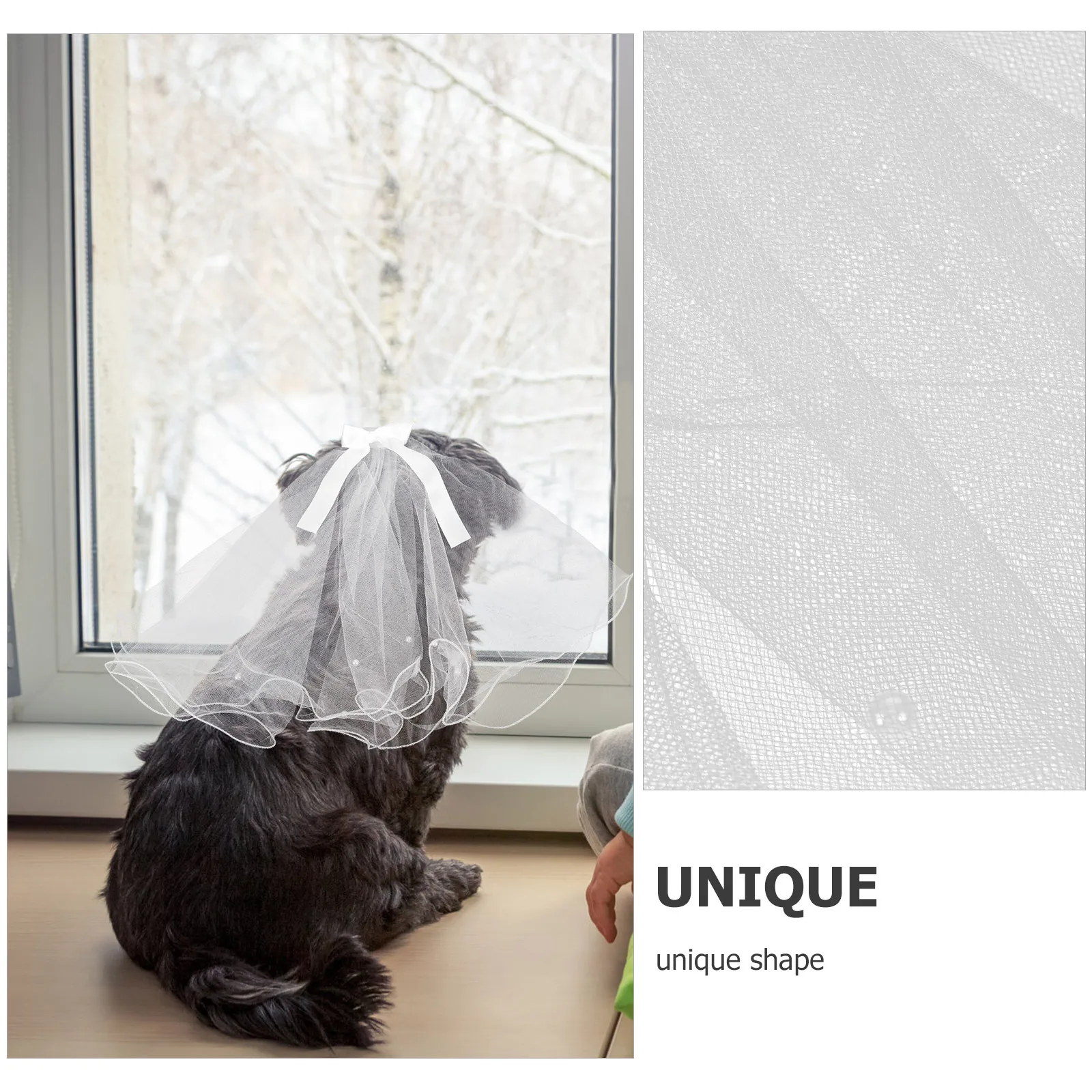 

Puppy Costume Wedding Dog Bride Bowknot Hairpin Headdress Gauze Material Safe Comfortable Easy Wear Tear Resistant Fade