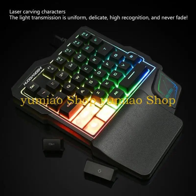 587B Mini Gaming Keyboard G101 One-Handed RGB Backlit Ergonomic Gamers Keypad 35 Keys