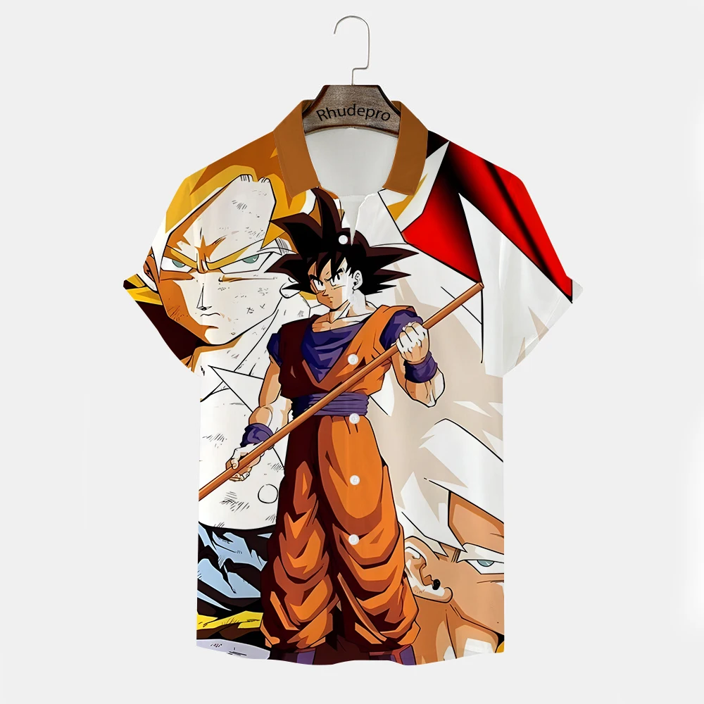 Chemise surdimensionnée de style Harajuku pour hommes, chemises d'anime japonais, vêtements Y2K, tendance de la nouvelle mode Goku, haute qualité, cadeau, 2024