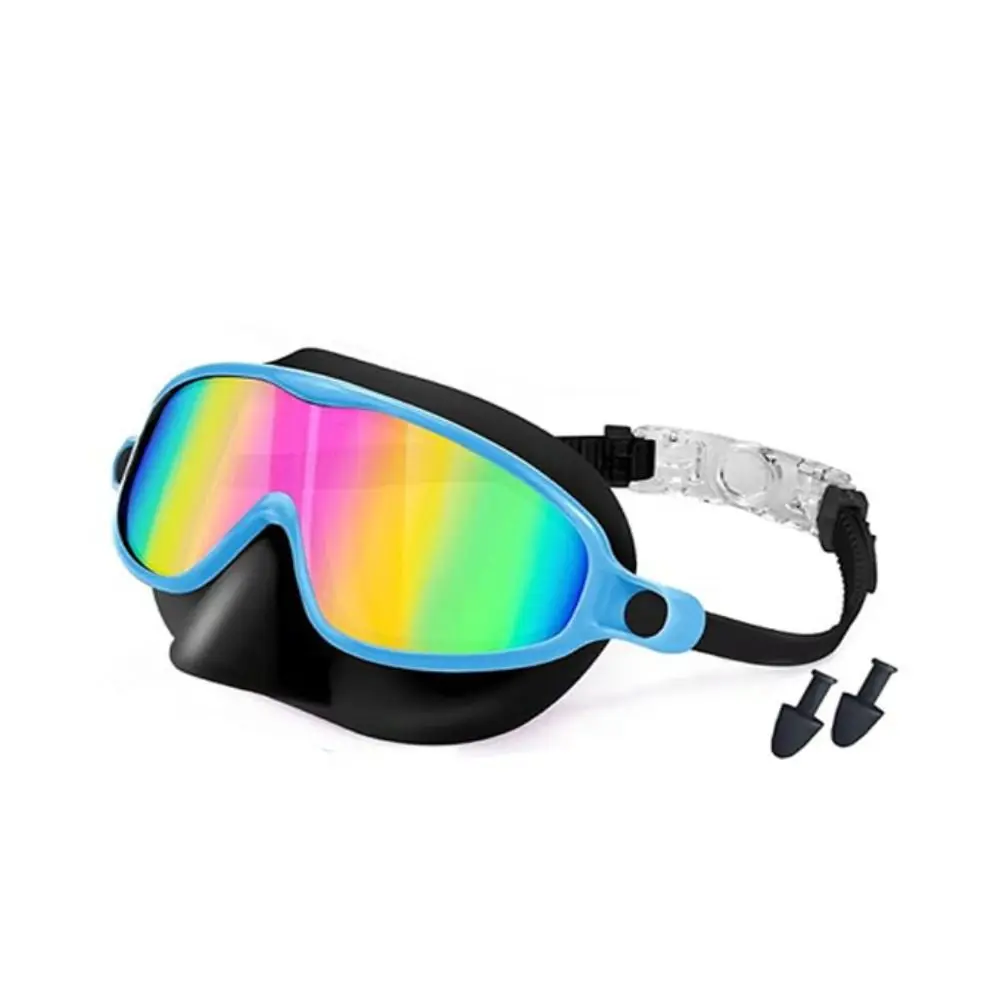 No Leak Wide View Kids Swimming Glasses Nose Cover Anti-Fog Toddlers Diving Glasses Silicone UV400 Swimming Eyewear Aged 3-15 view 3