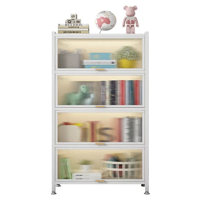 

Bookcase Household floor-to-wall multi-layer storage cabinet with door Children's study dust-proof steel simple bookshelf