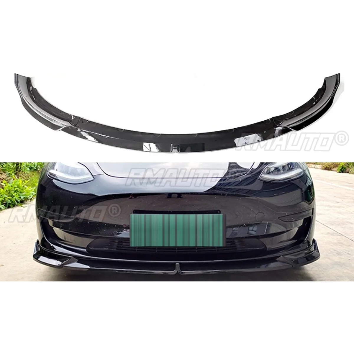 

For Tesla Model3 Car Front Bumper Lip For Tesla Trunk Spoiler Model3 2019-2023 Bumper Guard Protector Cover Apron Body Kit